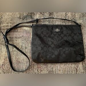 Coach Signature Black cross body Bag.